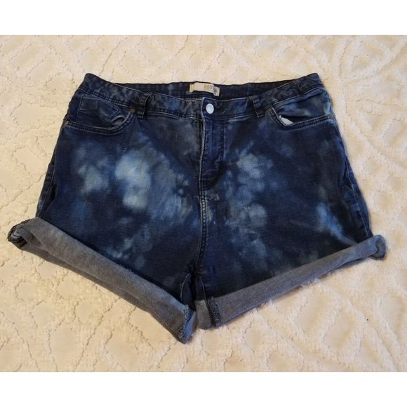Custom Reverse Tie-Dye Denim Cut offs shorts Route 66 Sz 32 - Picture 1 of 6